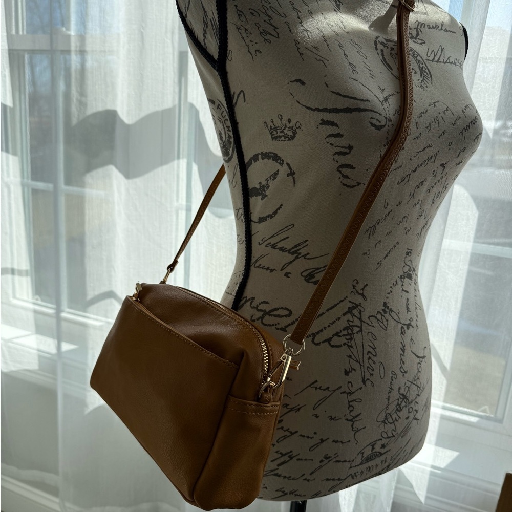 Deep Yellow Leather Crossbody Bag